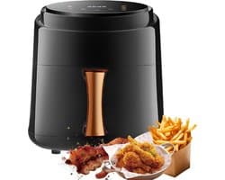 Airfryer - Grote Capaciteit - Inhoud 8L - Multifunctionele Friteuse - Heteluchtfriteuse - Temperatuurregeling - 220-240V - Oven - Grill - Defrost Function - Zwart