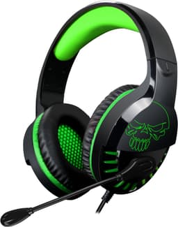 Spirit of Gamer Headset – Kinder Koptelefoon - Koptelefoon - Microfoon – Geschikt Voor Headset Nintendo Switch/PS5/PS4/Xbox Series X/S/Xbox One/Pc – Ruisonderdrukkende Microfoon – Verstelbare hoofdband – Helder geluid – Zwart/Groen — thumbnail 1