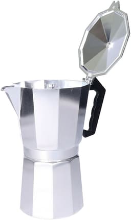 Aluminium moka/koffiemaker met 12x RVS kopjes - Koffiezetapparaat met mokken - Italiaanse koffiezetter — thumbnail 2