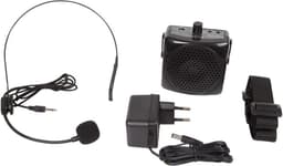 HQ-Power Draagbare stemversterker, met headset en draagriem, 5 W, zwart — thumbnail 1