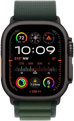 Apple Watch Ultra 2 GPS + Cellular - 49mm - Zwarte Titanium Case met Dark Green Alpine Loop - Small — thumbnail 1
