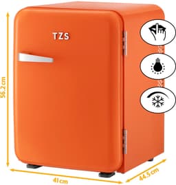 TZS First Austria Mini koelkast - Minibar - 40 liter - Vrijstaand - Volledig stil 22dB - Retro - Oranje — thumbnail 5