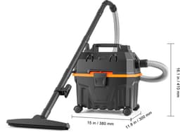 Nat/droogzuiger voor Werkplaatsen, 5 Pk, 15 L , Krachtige Zuig- en Blaasprestaties , Draagbaar met Hulpstukken , Ideaal voor Tapijten en Vuil , Lichtgewicht， Zwart — thumbnail 3