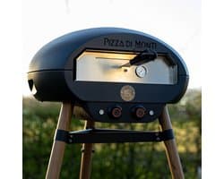 Pizza di Monti Fiorenza Wood - Elektrische Pizzaoven 400°C – Pizzasteen 13” – Pizza tot 30 cm – 2000W – Binnen & Buiten – Incl. Schep, Thermometer & Hoes – Houtlook