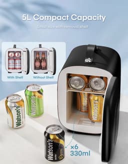 Stellar Mini koelkasten - Minikoelkast - Mini koelkasten voor drinken - Mini Koelkast 5 Liter / 6 Blikken - Koelkast - Klein koelkastje - USB+AC+DC — thumbnail 3