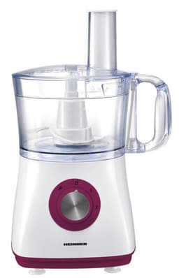 Heinner Multifunctionele Foodprocessor – 750 W – Mengkom 1,2 L – Blender 1,8 L – 2 Snelheden en Pulsstand – Hakken, Kneden, Snijden, Raspen en Emulgeren – Wit/Bordeauxrood — thumbnail 3