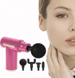 Compact massagepistool met accessoires - Draadloze vibratietherapie voor spierherstel — thumbnail 2