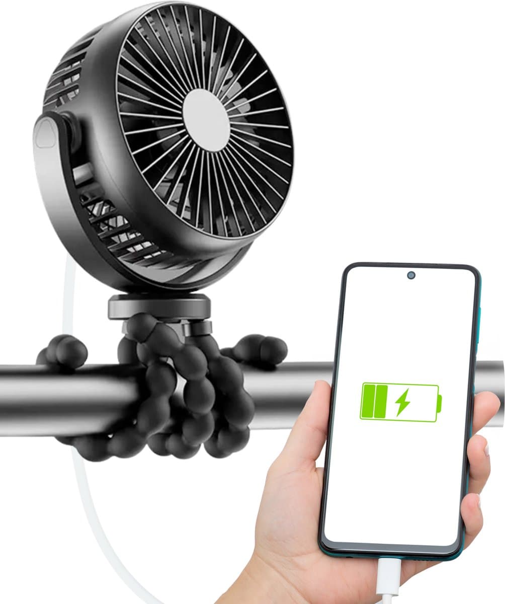 ChargeMore Draadloze Ventilator met Powerbank - Tafelventilator - Handventilator - Krachtig en Staand — afbeelding 1