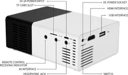 YG-300 Mini Beamer - 320 x 240 - USB - HDMI - Wit - Zwart - 50 lumen — thumbnail 2