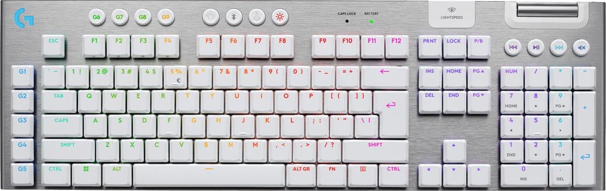 Logitech G915 X Lightspeed - Draadloos Gaming Toetsenbord - Tactile - Qwerty - Wit — afbeelding 1