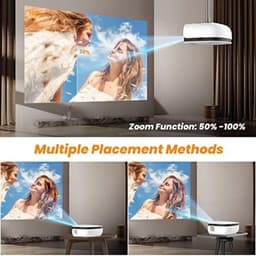 Mini Beamer - Input tot 1080P Full HD - Inclusief 100 inch scherm - Projector - Mini Projector - HDMI - USB - Wit - Smartphone - Draagbaar - Ingebouwde speaker — thumbnail 5