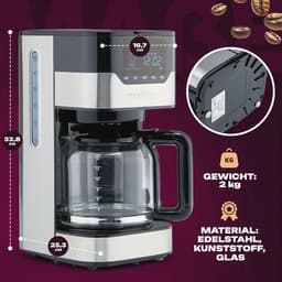 Koffiezetapparaat voor 14 kopjes - 900 Watt met Touch Control - Automatische uitschakeling en digitaal display — thumbnail 5