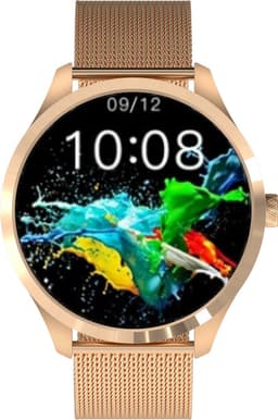 Belesy® BQSiRgSk Pro Skull - Smartwatch Dames – Smartwatch Heren - Horloge - 1.28 inch - Kleurenscherm - Stappenteller - Bloeddruk - Hartslag - 75+ Wijzerplaten – Sporten – Rose goud – Staal - Siliconen – Skull - Kerstcadeau — thumbnail 3