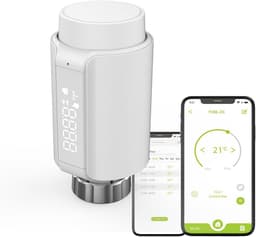 Slimme Thermostaat - Radiatorknop - Energie Besparen - App en Spraakbesturing - M30 x 1.5 - Wit — thumbnail 1