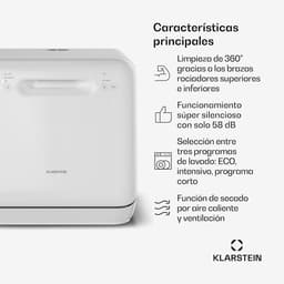 Mini Vaatwasser - Compact Apparaat - Snel Servies Wassen - Geen Installatie Nodig - 2 Bestek - Wit — thumbnail 5
