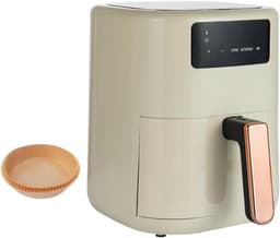 Multifunctionele luchtfriteuse Huishoudelijke luchtfriteuse, 8 liter grote capaciteit, multifunctionele elektrische friteuse, witte olievrije volautomatische friet (Kleur: Blan — thumbnail 1