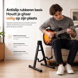 BOTC Universele gitaarstandaard - Opvouwbare Gitaren Standaard - Gitaarstandaard Elektrisch Akoestisch -Zwart — thumbnail 2