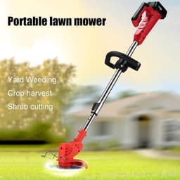 Lichte draadloze grastrimmer, elektrische grastrimmer op batterij, draadloze grastrimmer met 21 V, bosmaaier voor gebruik in de tuin/gazon/huis/buiten — thumbnail 2