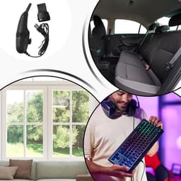 Mini Stofzuiger - Handstofzuiger - Toetsenbord Reinigen - USB Oplaadbaar - 19.7 cm Lengte - Zwart — thumbnail 4