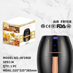 Airfryer 5.5L - Heteluchtfriteuse Olievrij - Gezond Koken - Snelle Luchtcirculatie - 5.5 liter - Rood — thumbnail 5