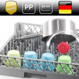 Afwasmand Horeca - Bordenmand Mokkenmand - Efficiënt Afwassen - Aanpasbare Indeling - 50 x 50 x 10 cm - Grijs — thumbnail 4