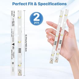 Koelkast LED Strip - Vervangende Verlichting - Koelkast Verlichten - Brede Compatibiliteit - 16 cm - Koud Wit — thumbnail 5