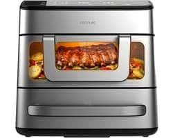 Heteluchtfriteuse Oven - Pizzaoven Airfryer - Grote Maaltijden Bereiden - Inclusief Pizzasteen - 18 Liter Capaciteit - Zwart