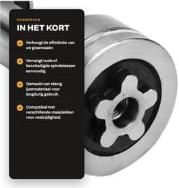 Dailygoods- Spindelas Vervanging - Stevig Ijzermateriaal - Geschikt voor 44/46/50 Inch - Eenvoudige Installatie - Duurzaam - Optimaal Prestaties - Maaidek — thumbnail 2