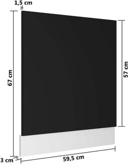 Vaatwasserpaneel Keuken - Frontpaneel Kast - Keuken Integratie - Eco-vriendelijk Ontwerp - 59.5x3x67cm - Zwart — thumbnail 5