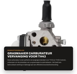 Dailygoods- Carburateur Vervanging TH43/TH48 - Carburateur - Grasmaaier Accessoires - Tuingereedschap - Betrouwbaar voor Langdurig Gebruik - Professionele Productie - Grasmaaieronderdeel — thumbnail 5