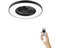 Fantiluxe - Magnus - Plafondventilator met verlichting - Zwart - Ø58cm - Afstandsbediening - Met lamp - Plafond ventilator - Slaapkamer