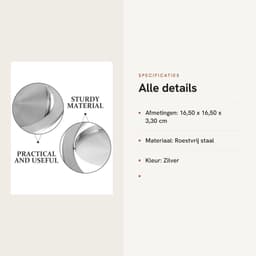 Dailygoods- Klapdeksel Inbouwdesign - Afvalemmer - Roestvrij Staal - Compact - Geschikt voor Thuis/Kantoor - Afmetingen 16,5 x 16,5 x 3,3 cm - Afvalbakdeksel — thumbnail 5
