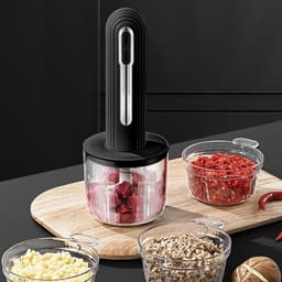 Elektrische Knoflookhakker - Keukenmachine Mini - Snel Ingrediënten Snijden - Draadloos Oplaadbaar - 400 ml - Zwart — thumbnail 3
