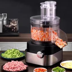Keukenmachine - Groentesnijder Kaasrasp - Maaltijden Bereiden - 5 Liter Capaciteit - 600W Vermogen - Zilver — thumbnail 4