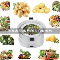 Elektrische Aardappelschiller - Automatische Schilmachine - Snel Groenten Schillen - Krachtige Koperen Motor - 2.2 kg Capaciteit - Wit — thumbnail 3