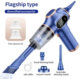 Innovastore Autostofzuiger - Kruimeldief - Draagbarestofzuiger - Reinigingsmachine - Tapijtreiniger - Draadloos - 95000PA -Blauw — thumbnail 2