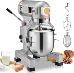 Professionele Voedselmixer – Industriële Mixer – Horeca Mixer – Keukenmixer – Mengmachine – Krachtige Motor – 20QT - 1100W - Roestvrijstalen Mengkom — thumbnail 5