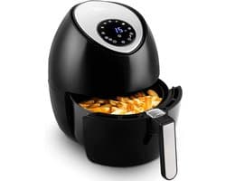 YOR® Airfryer xl - Airfryer xxl - Heteluchtfriteuse - 4,5 Liter - anti-aanbakmand - Zwart - 33cm x 33cm x 37cm