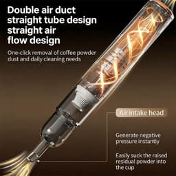 Kruimeldieven - Kruimeldief snoerloos - Handstofzuiger - Auto stofzuiger - Kruimelzuiger Snoerloos - Krachtige Handstofzuiger - Autostofzuiger - rachtige 1200PA Zuigkracht Laag Geluid Aluminium Turboventilator – Zwart - 3.6×22cm — thumbnail 5