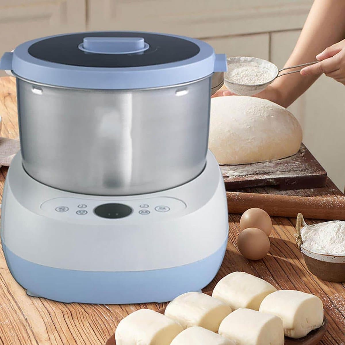 Deegkneedmachine - Keukenmixer - Deeg Maken - Touchscreen Bediening - 5 Liter Kom - Blauw — afbeelding 1
