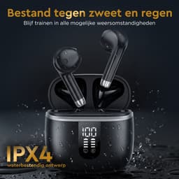 Golden Sound Oortjes draadloos - Draadloze oordopjes - Oortjes - Bluetooth oordopjes - 30 uur batterijduur - Sport oordopjes - Earpods - Led Display - Noise Cancelling - Zwart — thumbnail 3