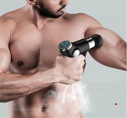 Spier Massager - Fascia Gun - Spierherstel Bevorderen - LCD Touchscreen - 4 Opzetstukken - Zwart — thumbnail 3