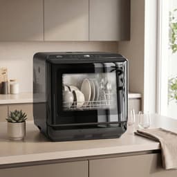 HOMCOM Vaatwasser-ABS, Gehard glas-45L x 44B x 45,8H cm-Zwart — thumbnail 5