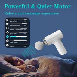 Mini massagepistool, diepweefselmassagepistool, elektrisch spier- en rugmassagepistool, klein draagbaar handmassageapparaat, nekmassageapparaat, pijnverlichting, wit. — thumbnail 3