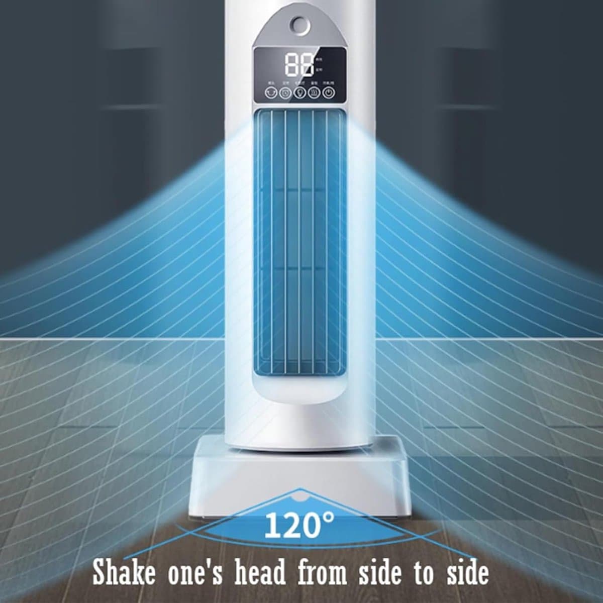 Bladeless Torenventilator - Stille Ventilator - Persoonlijke Koeling - 6 Snelheden 120° Oscillatie - 345 cm Hoog - Zwart — afbeelding 1