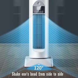 Bladeless Torenventilator - Stille Ventilator - Persoonlijke Koeling - 6 Snelheden 120° Oscillatie - 345 cm Hoog - Zwart — thumbnail 1