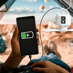 Camping Plafondventilator Met Licht En Afstandsbediening - Tent Ventilator Op 5200mAh Accu - Oplaadbare Ventilator - Hangbare Campingventilator - Essentieel Voor Op De Camping — thumbnail 4