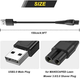 Dailygoods - USB-oplaadkabel voor MANSCAPED-grasmaaier - 4 stuks — thumbnail 5