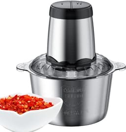 Elektrische Keukenmachine - Keukenhakmolen - Eten Bereiden - Oververhittingsbeveiliging - 3L Kom - Zilver — thumbnail 5