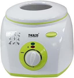 Elektrische Frituurpan - Compacte Frituur - Lekker Frituren - Met Thermostaat - 2 Liter - Wit Groen — thumbnail 2